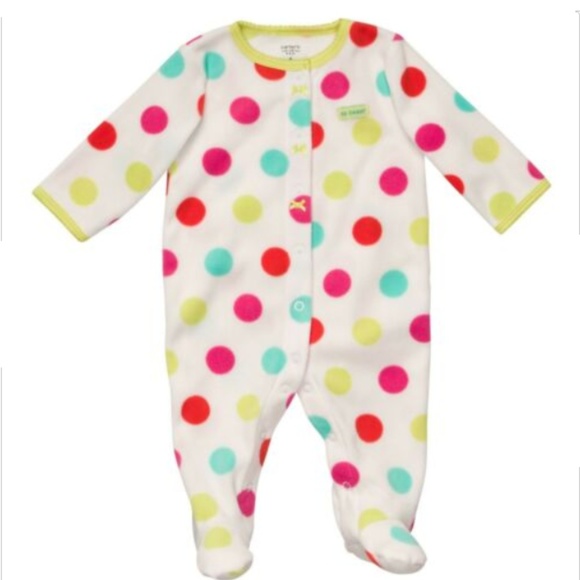 Carter's Fleece Sleeper Baby Girl Size Newborn - Picture 2 of 6
